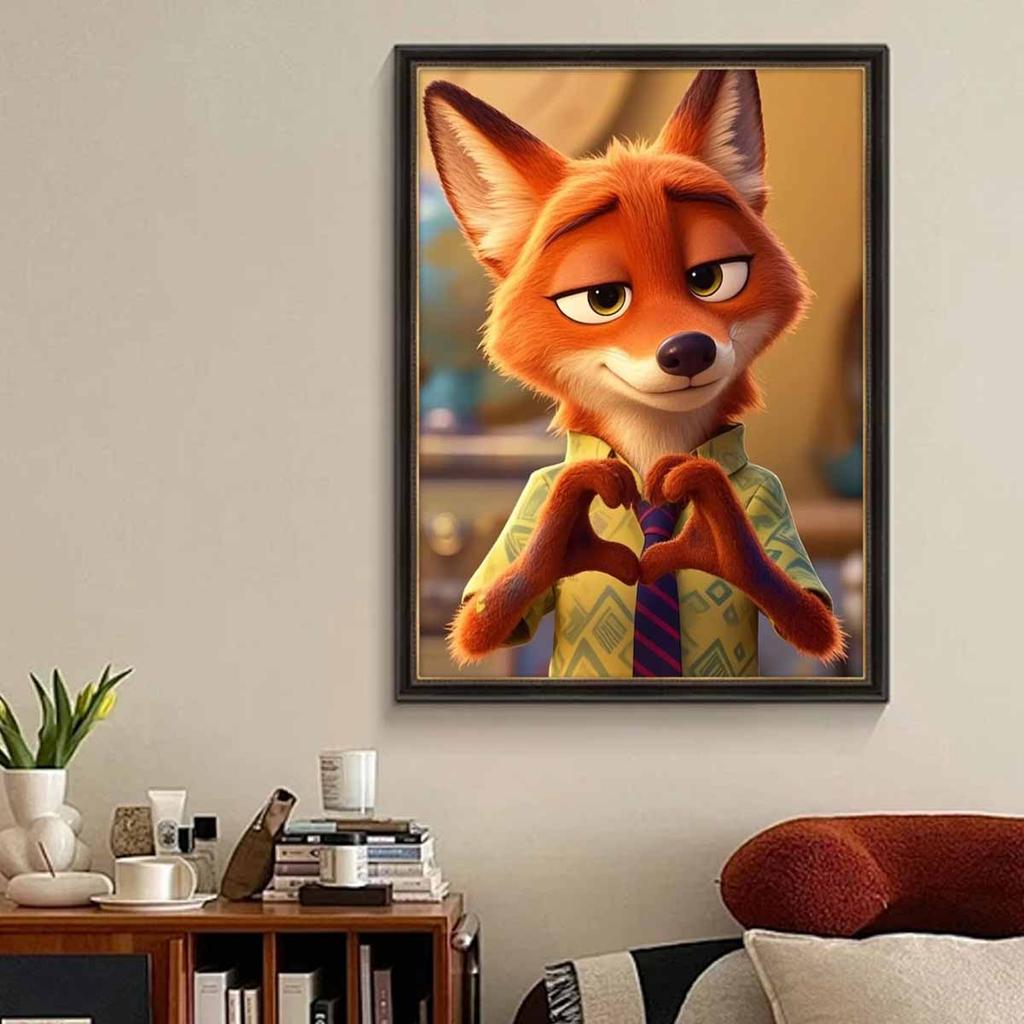 DIY Diamond Painting Handsome Fox Cross Stitch Kit Mosaic Art Diamond Painting Full Circle Diamond Home Decoration