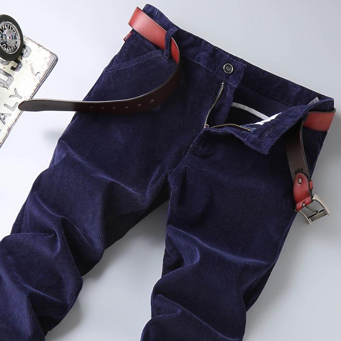 

Осенне-зимние мужские модные легкие бархатные брюки, прямые облегающие эластичные брюки, универсальные деловые повседневные брюки 38 сапфир синий