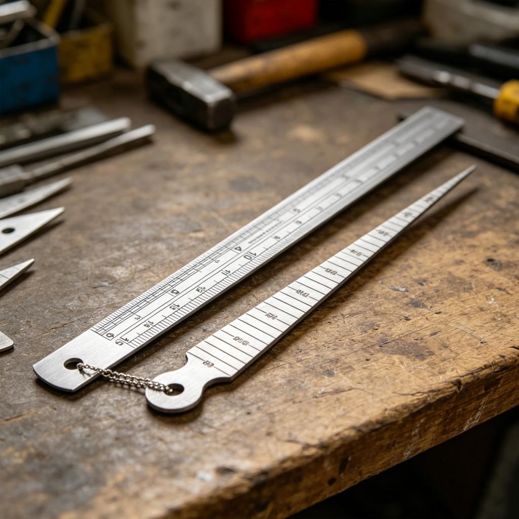 Depth Ruler Ruler Taper Feeler Gauge Gage Stainless steel 1-150mm Silver