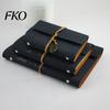 Unique Strap Pendant Notebook Vintage Faux Leather Journal, A5 A6 A7 6 Ring Loose-Leaf Metal Leaf Bookmark with Retro for Writing, Sketching,