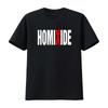 T-shirt con Stampa Gang Homixide per Streetwear alla Moda  Top Lavato Vintage per l'Uso Quotidiano streetwear homme graphic Versatile -...