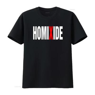 Homixide Gang Print T Shirt for Fashion Streetwear  Vintage Washed Top For Everyday Wear Streetwear Homme Graphic Versatile -...