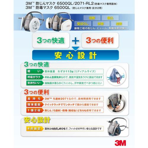 3M Gas Mask Facepiece 6500QL Small (Dust Mask: Category 2 Category 3)