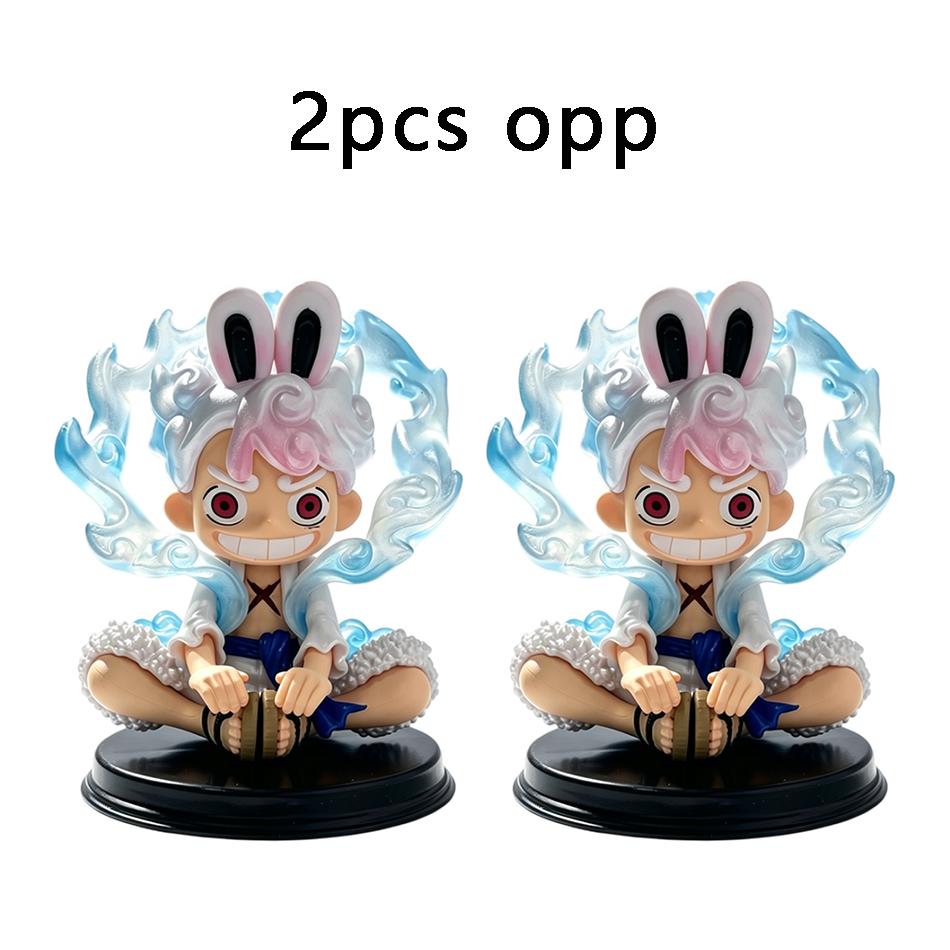 Anime One Piece Figurine Sitting Posture Rabbit Nika Luffy 15Cm Q-Version Peripheral Trendy Toy Pvc Model Ornament Gift In Stock