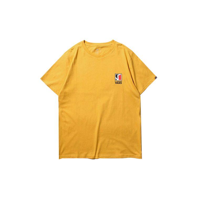 Vans Classic Logo Print Short Sleeve T-Shirt Unisex Tops Yellow VN0A4P4G50X