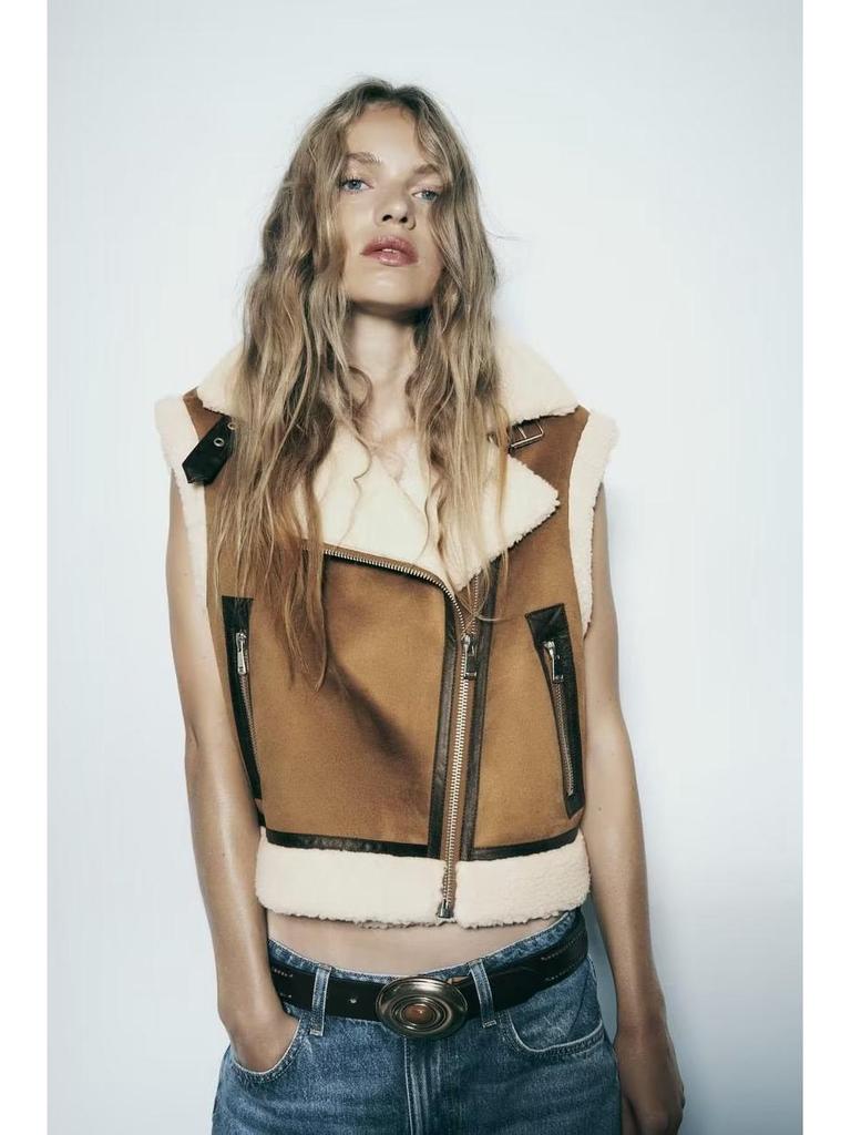 2023 Autumn Women's Street Fashion Fur Sleeveless Vest