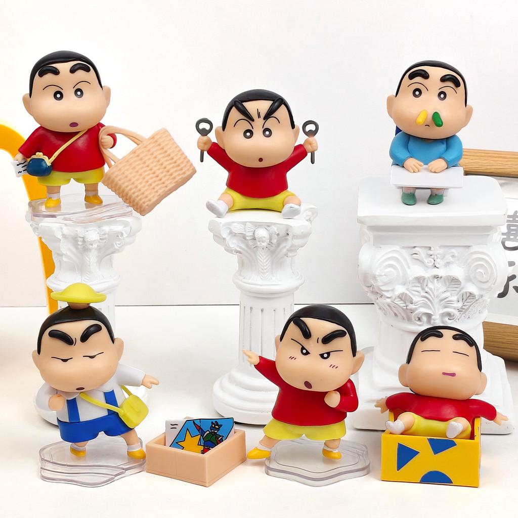 Crayon Shinchan Pvc Figure Set With Blind Box Display For Collectors And Kids