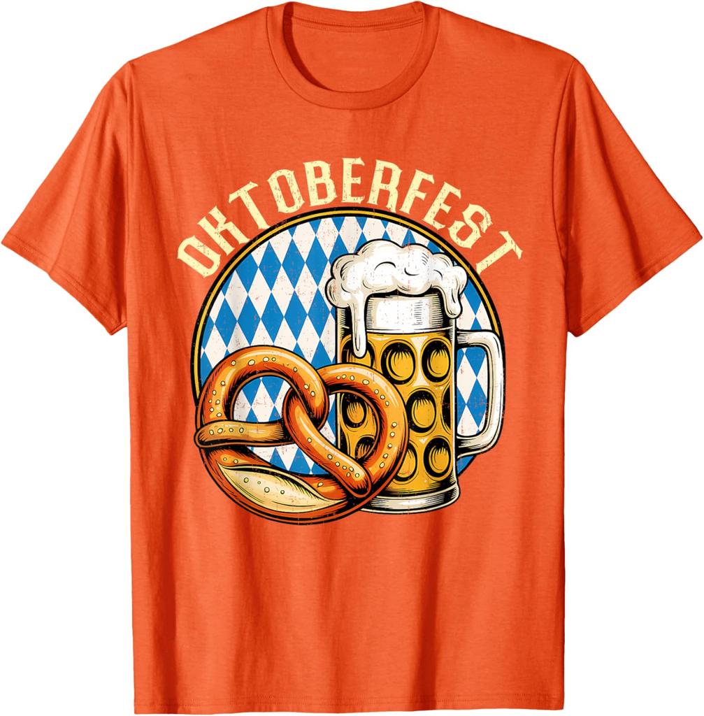 Oktoberfest Brezel Bier Pretzel Beer Funny Party Men Women TShirt Fashion Casual Cotton Graphic T Shirts Streetwear Tops Tee