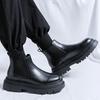 Men Casual Business Office Dress Platform Boots Slip-on Genuine Leather Shoes Cowboy Autumn Winter Boot Chelsea Ankle Botas Mans