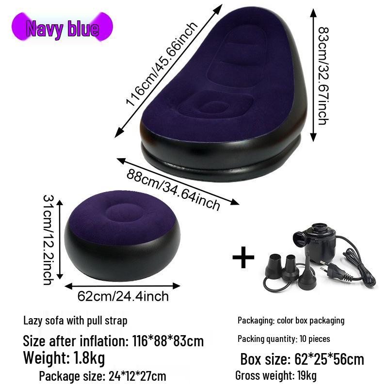 Inflatable Flocking Lazy Sofa Seat for Living Room