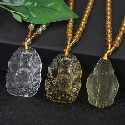 Chinesischer Ksitigarbha Bodhisattva Anhänger Halskette Glücksbringer Buddha Halskette Schmuck Zubehör Geschenk