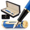Wordsworth Black Fountain Pen Set for Extra Fine Blue & Writing, Nibs,