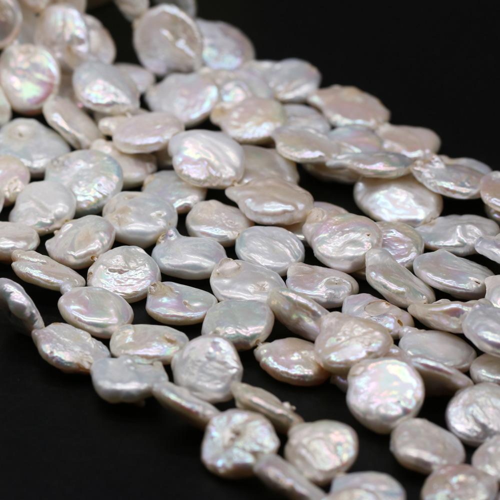 1String, Baroque Shape Pearls, White Natural Freshwater Pearl Beads, 16-17 Mm, for DIY Necklace Bracelet Accessories, Jewelry Making, 36cm