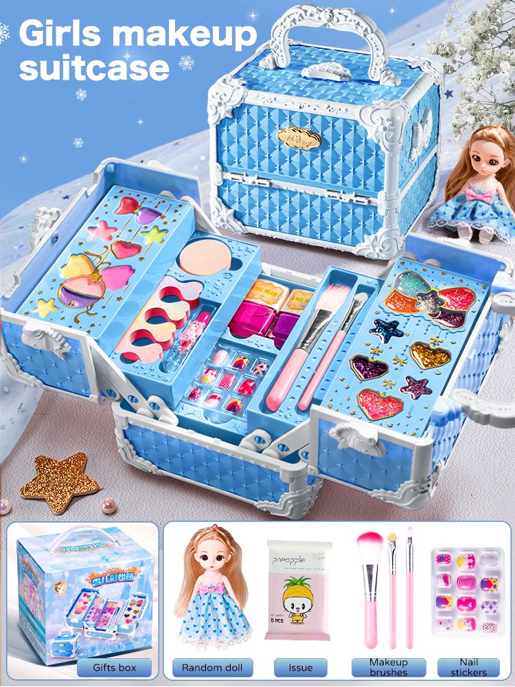 

Детский набор для макияжа Нетоксичный Имитация Косметика Чемодан Лак для ногтей Помада Детская игрушка для красоты и моды для девочки Подарки