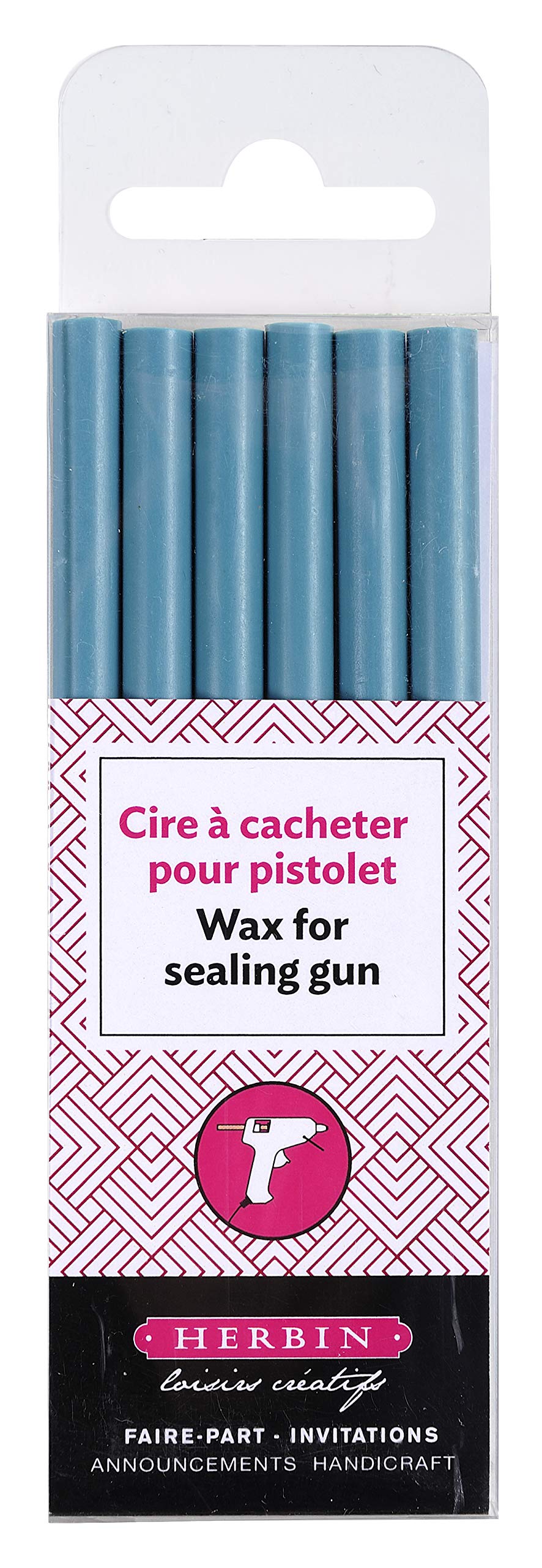 

Herbin Sealing Stamp Wax for Pack of 6 30 For Sealing Made in HERBIN hb35812 Guns, (Approx. Uses), Wax, France, Turquoise,
