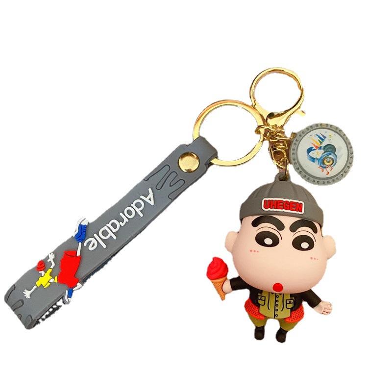 Cartoon Crayon Xiaoxin Creative Keychain Cute Doll Machine Pendant Small Gift School Bag Pendant Doll Key Chain