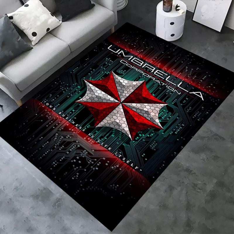 1pc resident Evil Office Carpet Soft Polyester Entrance Carpet Washable Non-slip Machine Washable Indoor Carpet Table Entrance Home Decor Of