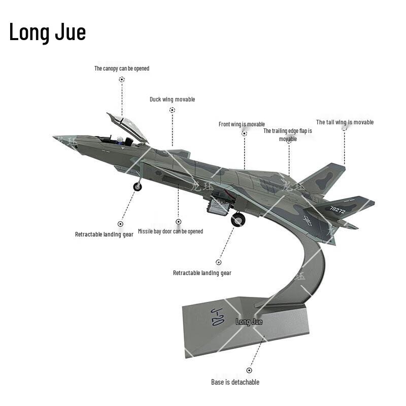 Longjue J-20 Fighter Jet 1:48 Scale Alloy Model