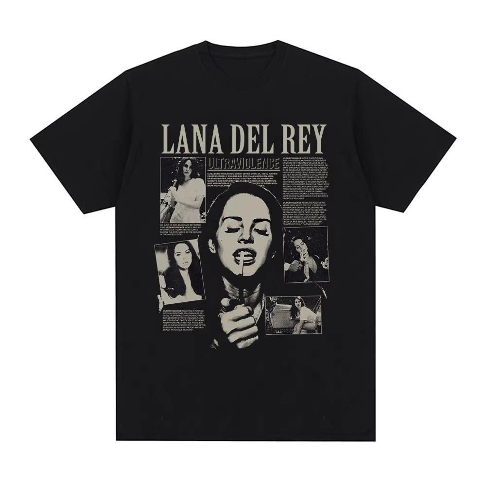 

Singer Lana Del Rey T Shirt Ultraviolence Music Album Tshirt Unisex Women Hip Hop Vintage Short Sleeve T Shirts Gothic Streetwear XL