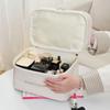 Light Luxury Fashion PU Double-Layer Makeup Bag Travel Large Capacity Toiletry Skincare Storage Bag Essential Travel Accessories