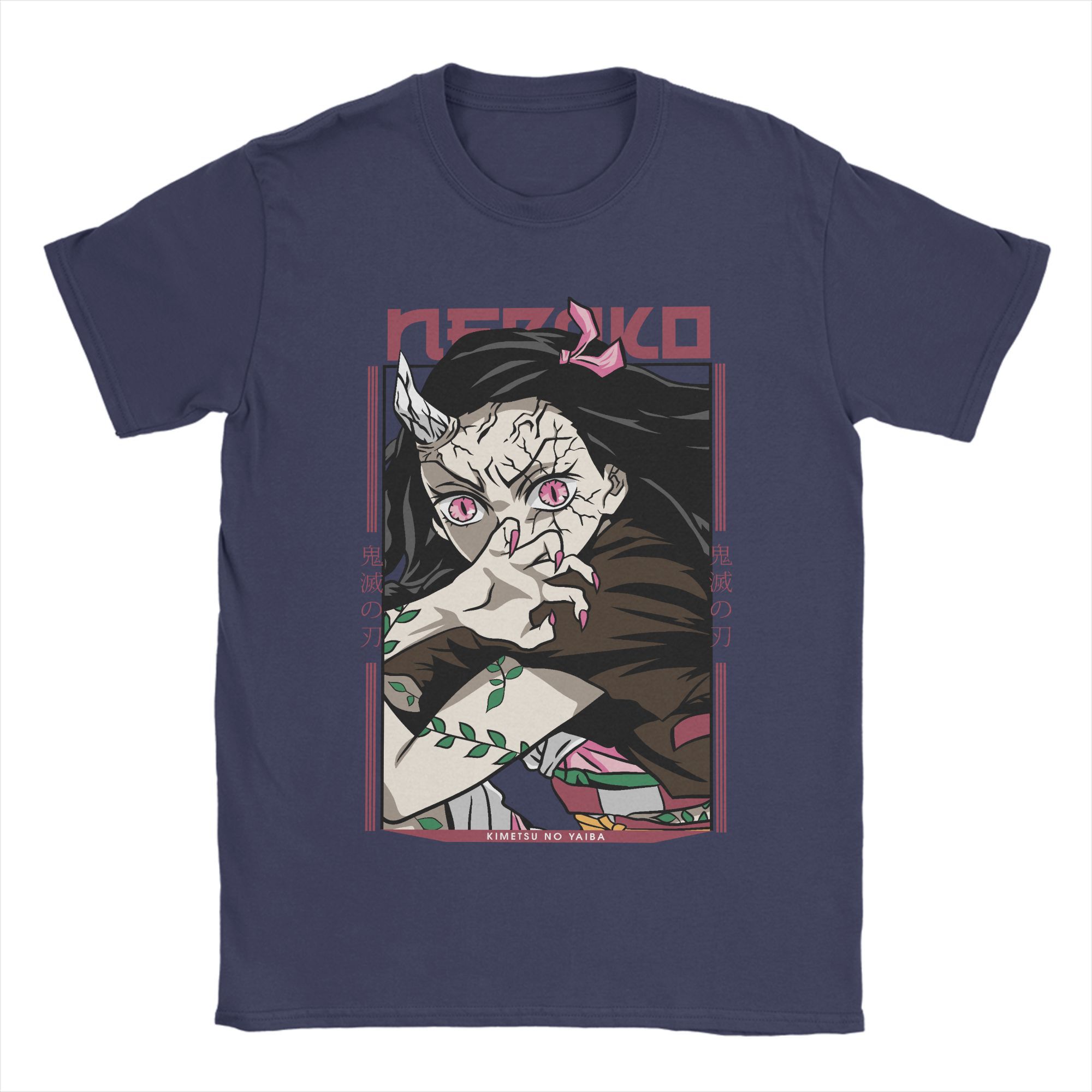 

Men Anime Demon Slayer Nezuko T Shirt 100% Cotton Clothes Crazy Short Sleeve Round Collar Tees Big Size T-Shirt 4XL