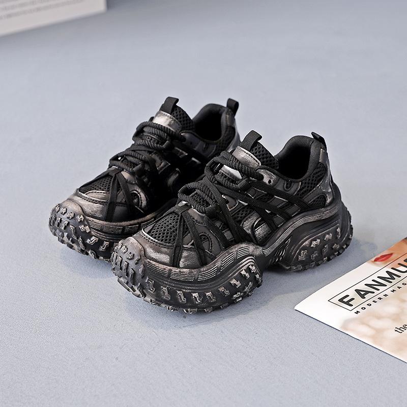 Tire new dad shoes women 2025 spring and autumn new heightening sole pineapple sports and leisure shoes breathable HXX-M-91