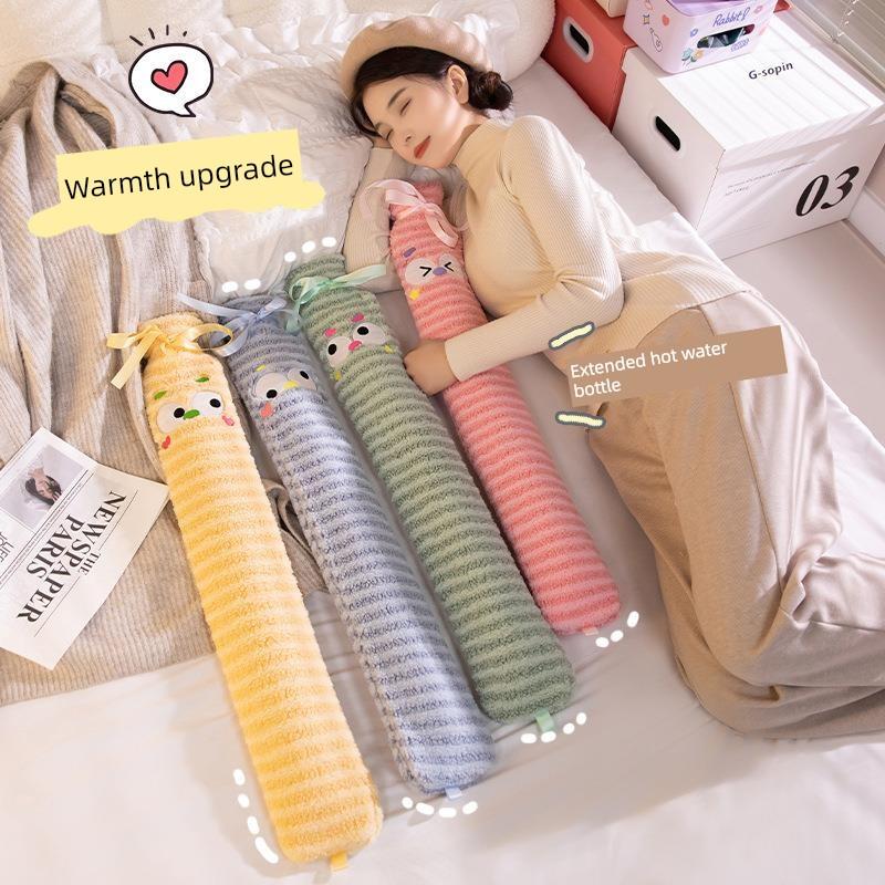 Extra-Large Hot Water Bottle for Bed, Ultra-Long Version, Thickened, Water-Fillable, Foot Warmer for Sleeping