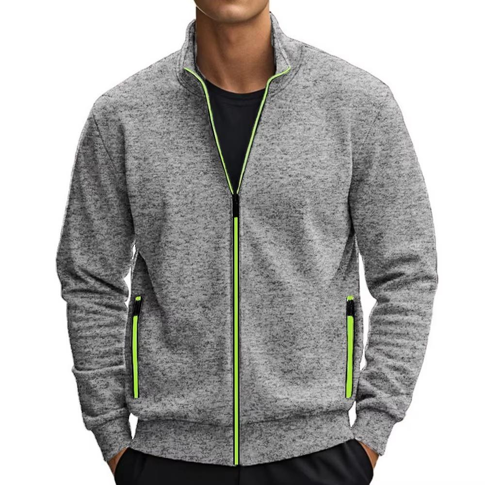 Spring  Men's Stand Collar Jacket, Simple and Fashionable Casual Outerwear, Versatile Trendy Design