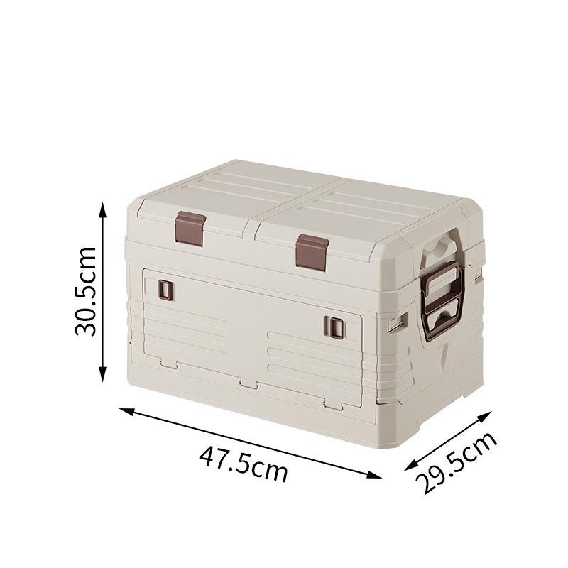 Baulone Pieghevole da Esterno con Coperchio in Legno per Campeggio e Picnic