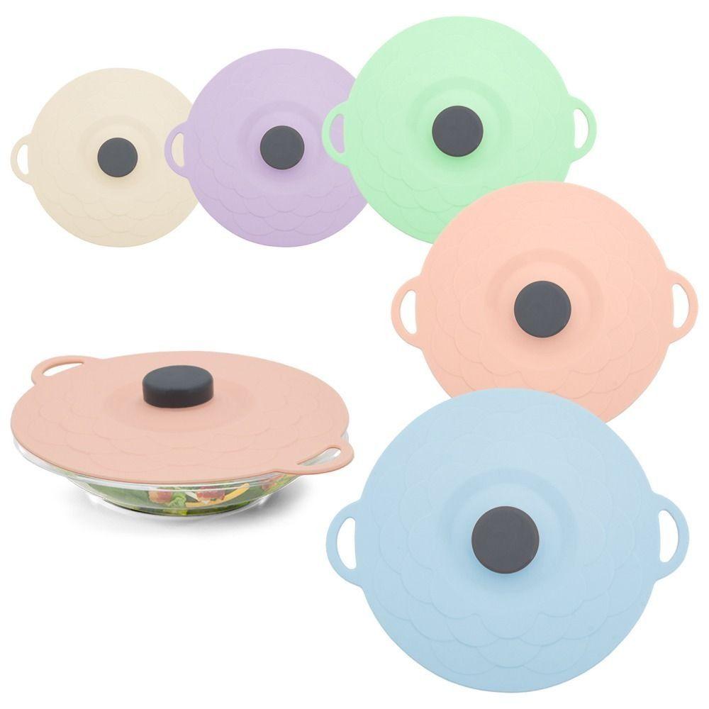 5Pcs Anti-spill Food Fresh Cover Dust-proof Tableware Pot Lid Practical Silicone Pot Lid Cover  Pans