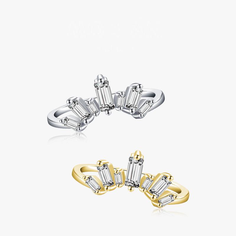 Tancise Classic 925 Sterling Sølv Zircon Ring Dame Smykker Bryllupsløfte Festgave