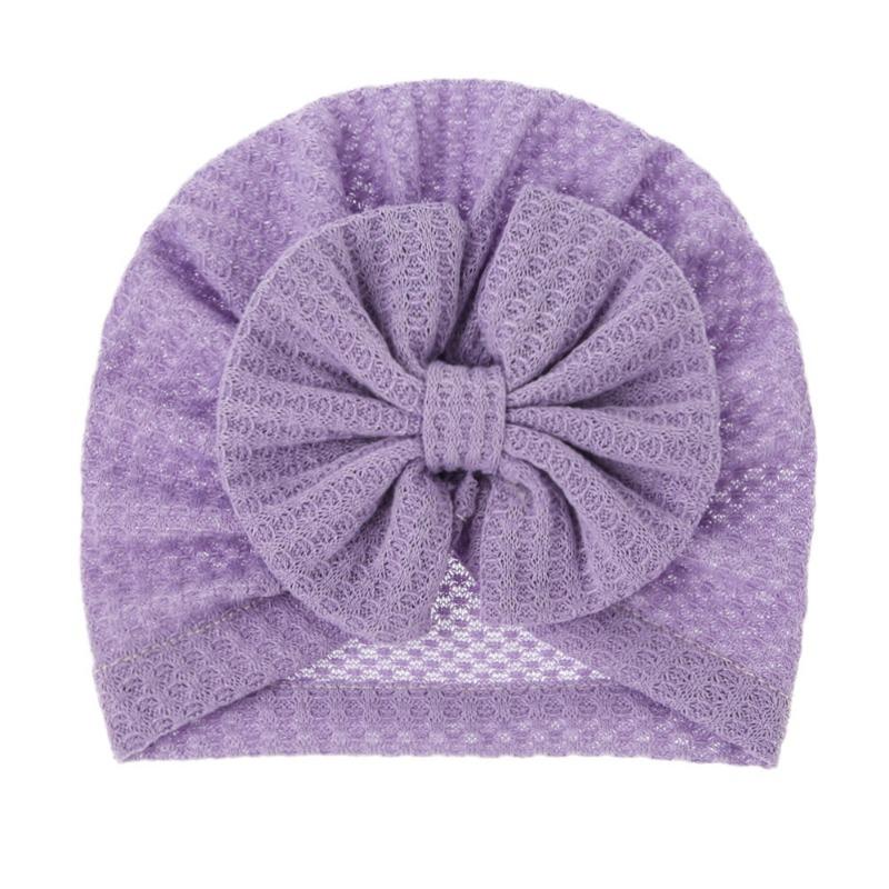 New Baby Knitted Wool Waffle Hat Bow Children's Pullover Hat Baby Out Cute Boat Hat