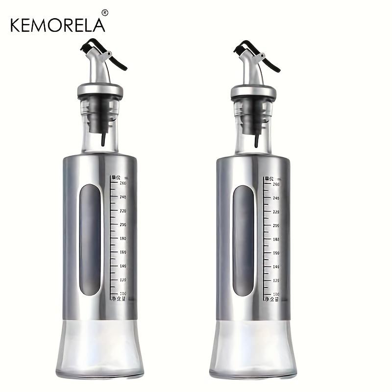 1/2PCS Glass Oil Bottle Olive Oil Dispenser Switch with Scale Sauce Seasoning Container Kitchen Outdoor Barbecue Supplies