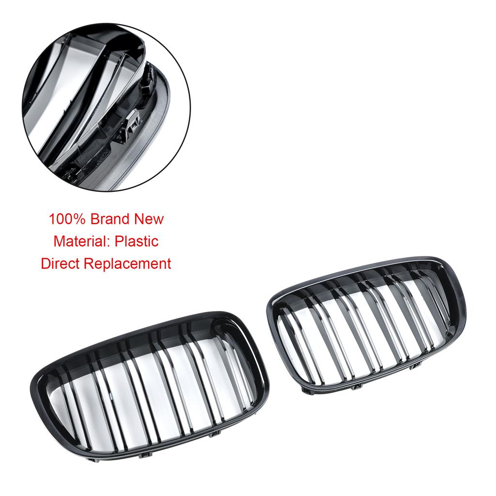 Gloss Black Front Kidney Grille Grill Fit BMW 5 Series GT F07 2009-2017