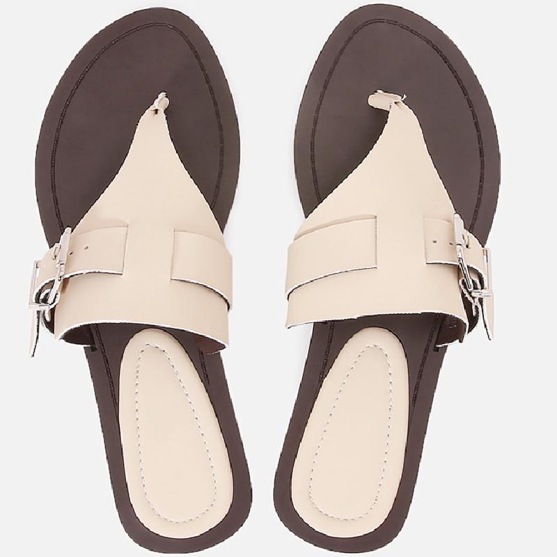 Fashion Pointed Toe Clip-toe Women Flip-flops Open Toe Buckle Non-slip Women Flat Shoes Summer Fashion Comfortable Vacation Beach Shoes