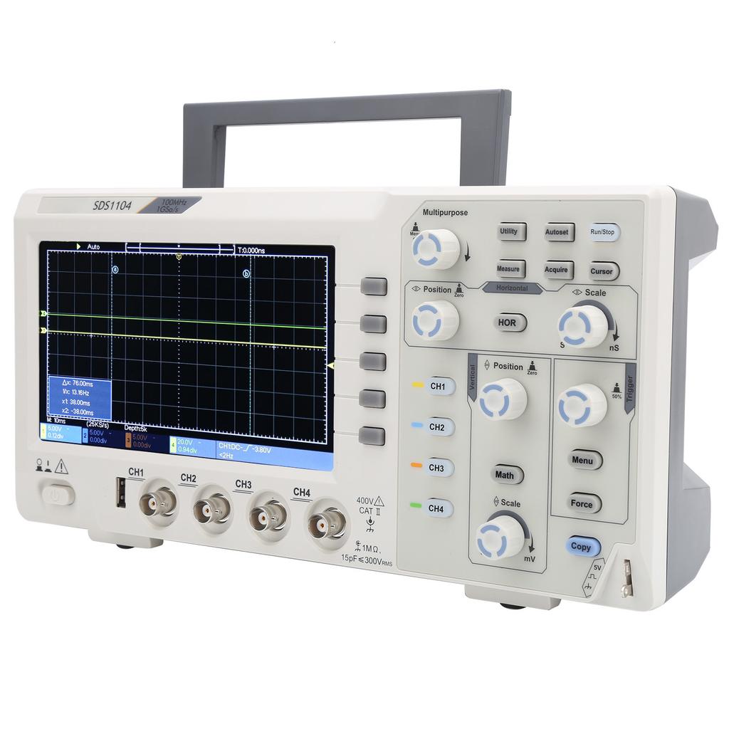 SDS1104 4 Channel Oscilloscope with 7in LCD Display 100MHZ Bandwidth 1GS S Sampling RateAU 110‑220V