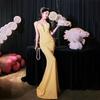 Advanced banquet temperament light luxury niche host royal sister temperament sexy waist hip fish tail evening dress