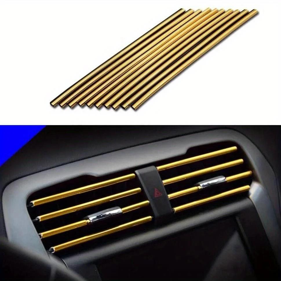 10Pcs Car Air Conditioner Decoration Strip for Vent Outlet, Universal Waterproof Bendable Air Vent Outlet Trim Decoration