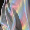 Rainbow Gradual Color Creative Mesh Yarn Fabric White Soft Designer DIY Sewing Dress Sheer Material Photography Background Cloth