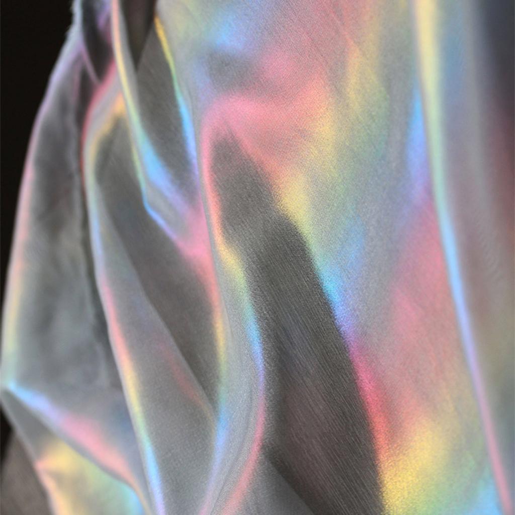 Rainbow Gradual Color Creative Mesh Yarn Fabric White Soft Designer DIY Sewing Dress Sheer Material Photography Background Cloth