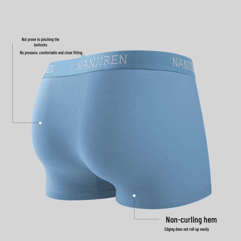 Nanjiren Men's 10A Anti-bacterial Pure Cotton Boxer Briefs