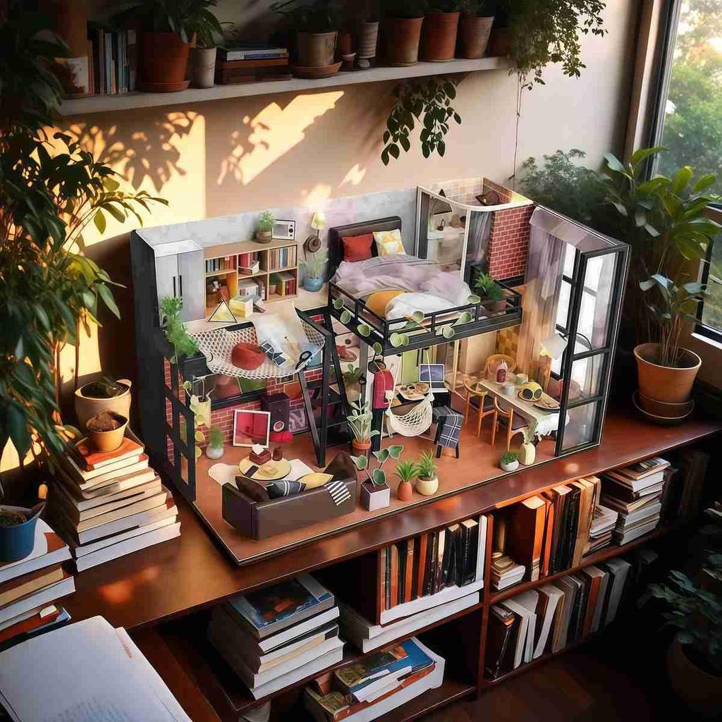 Fashion Alley Miniature Dollhouse Kit, Literary Utopia, Handmade Kit for Beginners, Includes Acrylic Case (TD43+Z)