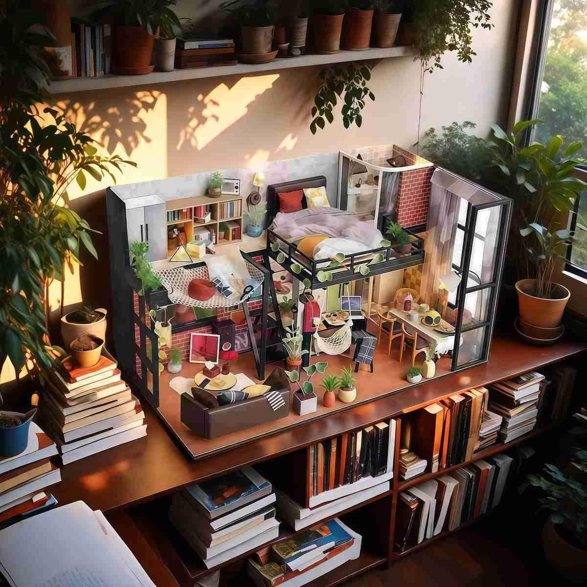 

Fashion Alley Miniature Dollhouse Literary Handmade Kit for Includes Acrylic Case Kit, Utopia, Beginners, (TD43+Z)