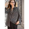 Mokana Korean Style Plaid Long Sleeve Shirt & Vest Women's Set