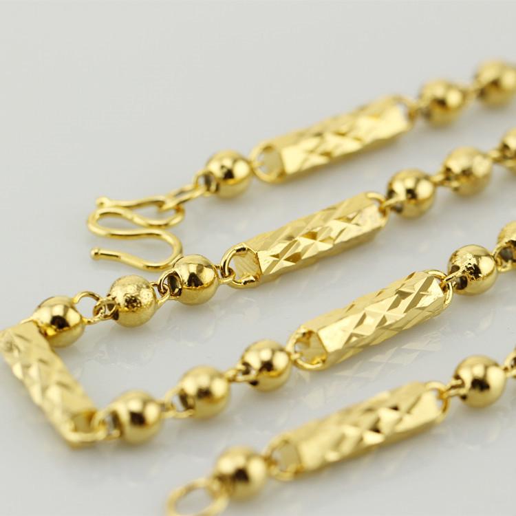 Durable Copper-Plated Gold Necklace, Sand Gold Design, Consistent Color, Masculine and Imposing, Fire-Tested for Quality.