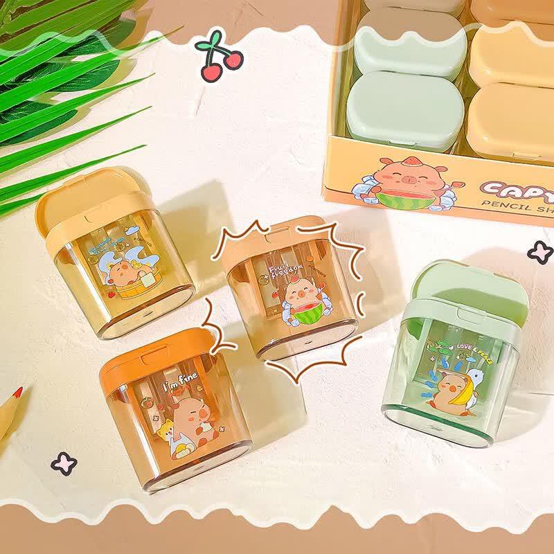 Capybara Double-Hole Pencil Sharpeners - 10 Pack