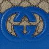 Gucci Hollow Interlocking Double G Logo Canvas And Leather Wallet Men wallet Blue Ebony 701420-K9GSG-9972