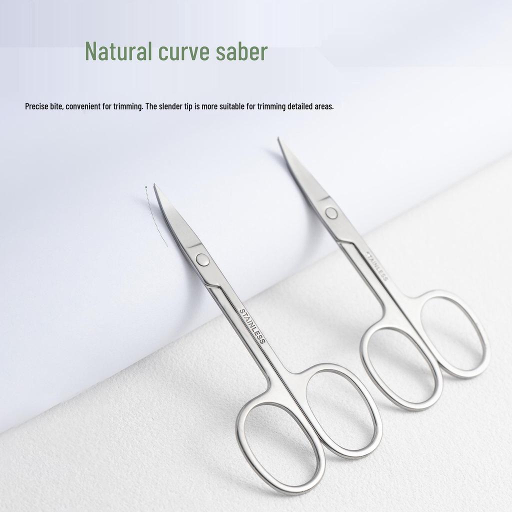 Round-Tip Stainless Steel Beauty Scissors: Safe, Thickened Nose, Eyebrow, and Makeup Tool