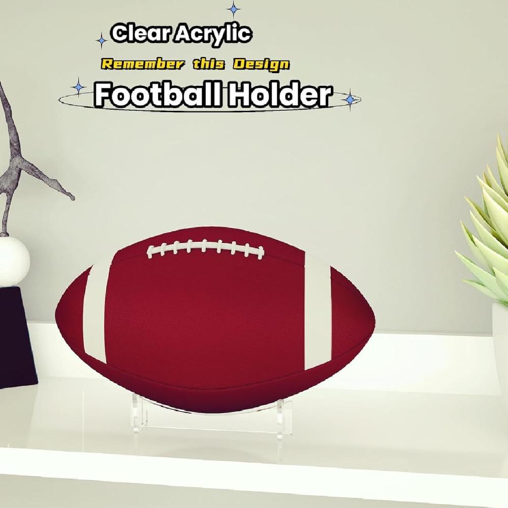 2 Pcs Acrylic Acrylic Display Holder 15x8.9x3.4cm Rugby Ball Display Stand For Sports Balls
