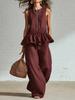 2026 Summer New European and American Foreign Trade Women's Sleeveless Pleated Vest Wide-leg Trousers Casual Suit Women